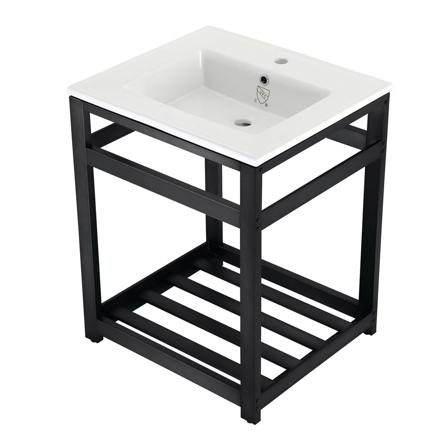 Kingston Brass Quadras lavabo consola — Negro Mate