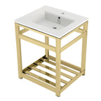 Kingston Brass Quadras lavabo consola — Latón Pulido