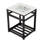 Kingston Brass Quadras lavabo consola — Bronce Aceitado