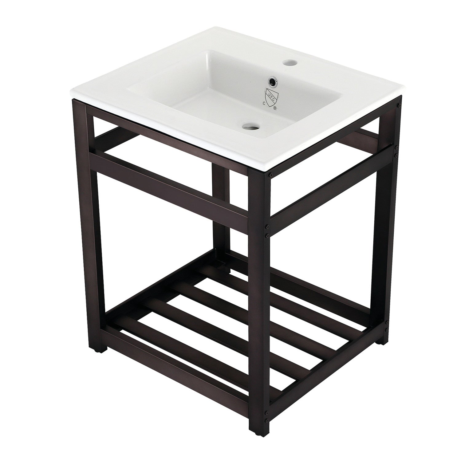 Kingston Brass Quadras lavabo consola — Bronce Aceitado
