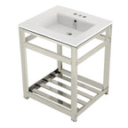 Kingston Brass Quadras lavabo consola — Níquel Pulido