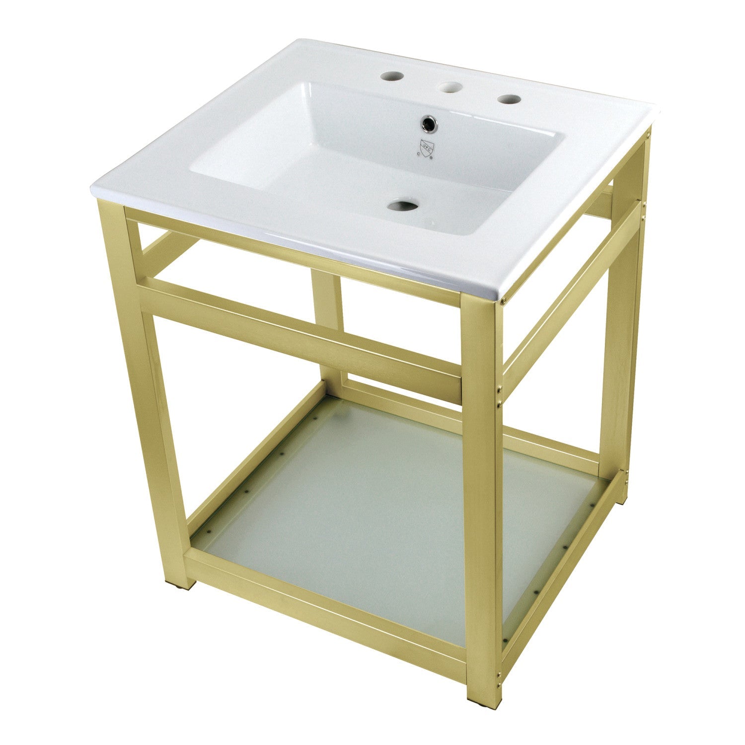 Kingston Brass Quadras lavabo consola — Latón Cepillado