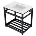 Kingston Brass Quadras lavabo consola — Negro Mate