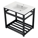 Kingston Brass Quadras lavabo consola — Negro Mate