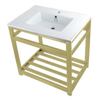 Kingston Brass Quadras lavabo consola — Latón Cepillado