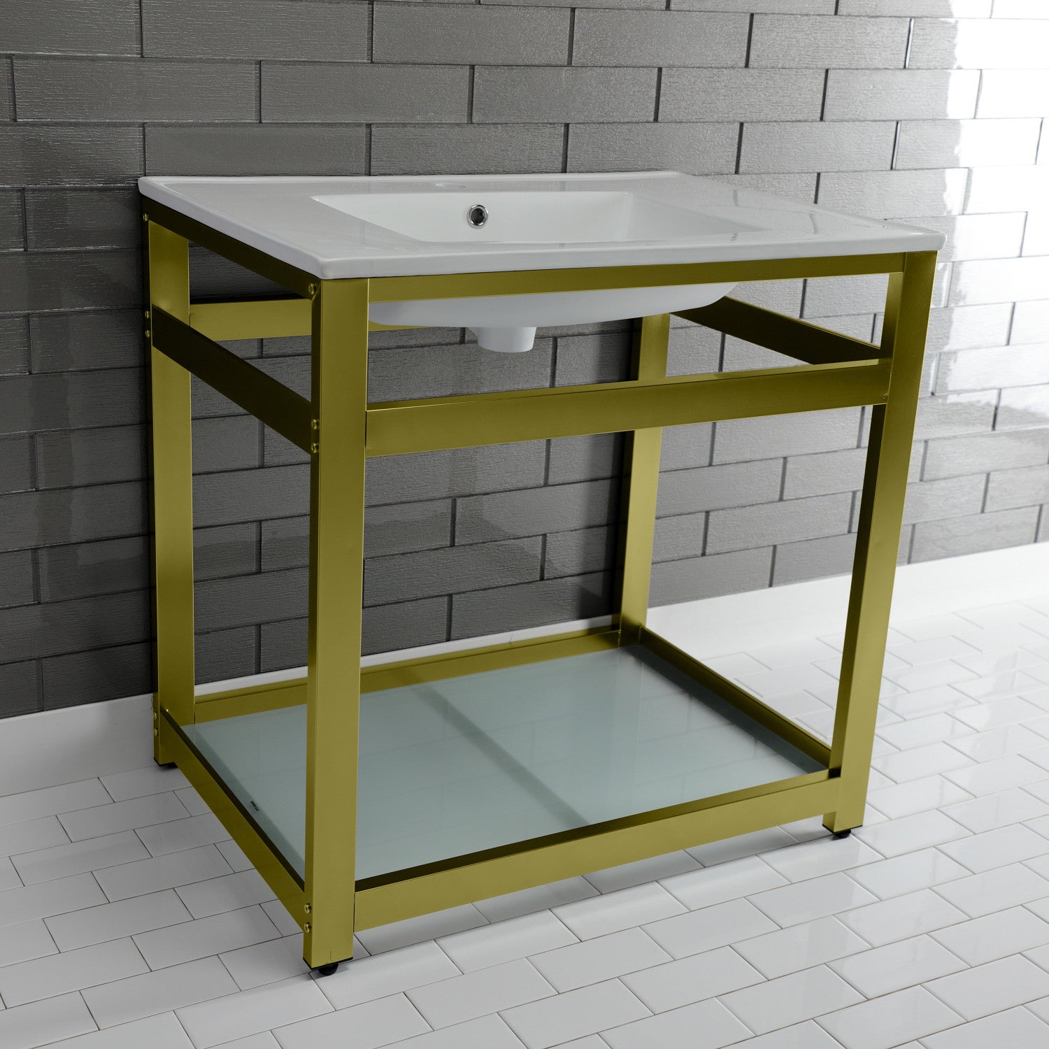 Kingston Brass Quadras lavabo consola — vista