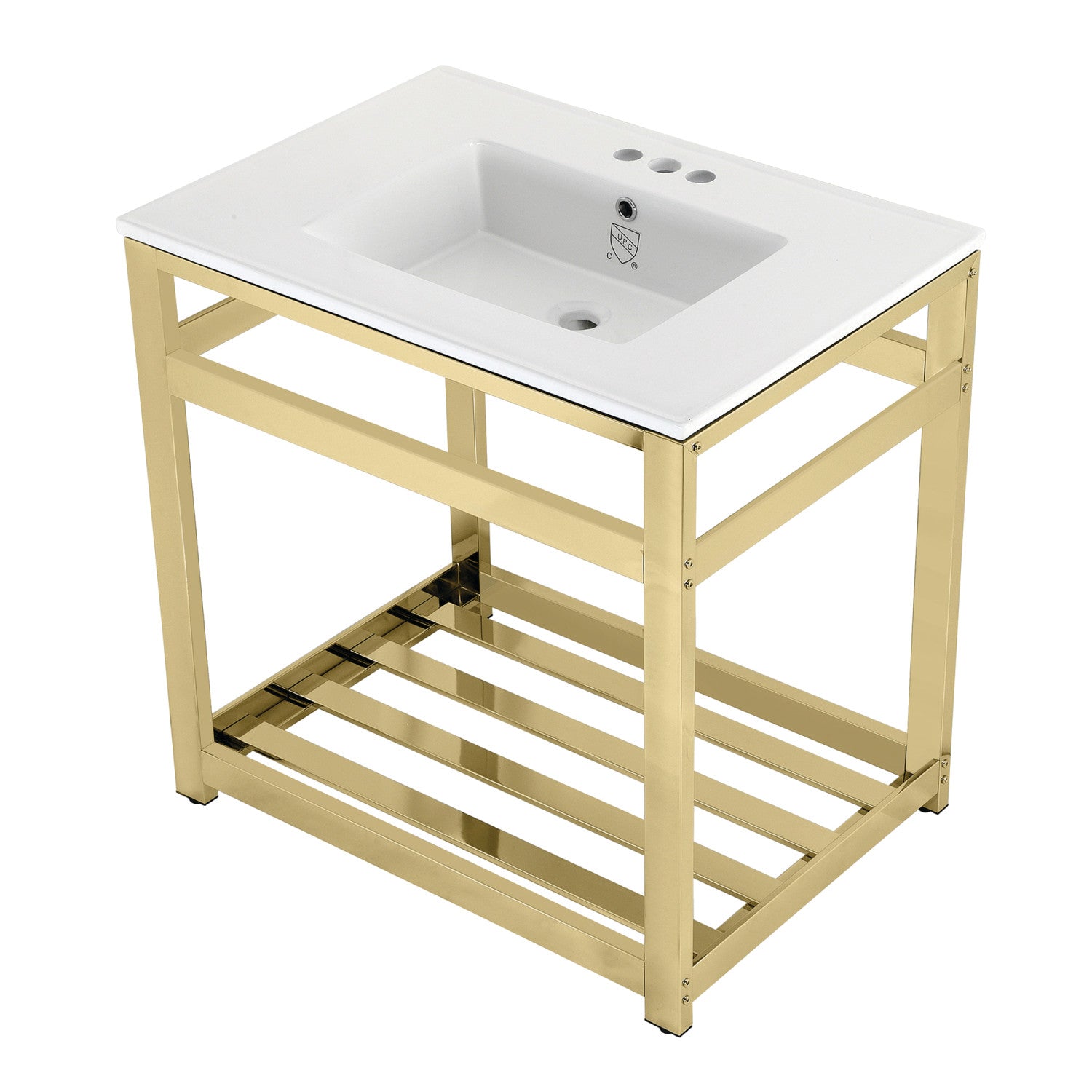 Kingston Brass Quadras lavabo consola — Latón Pulido