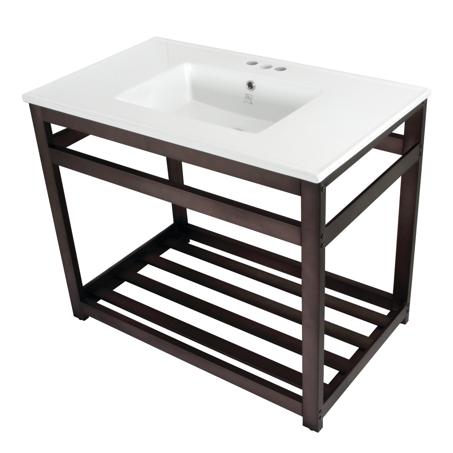 Kingston Brass Quadras lavabo consola — Bronce Aceitado