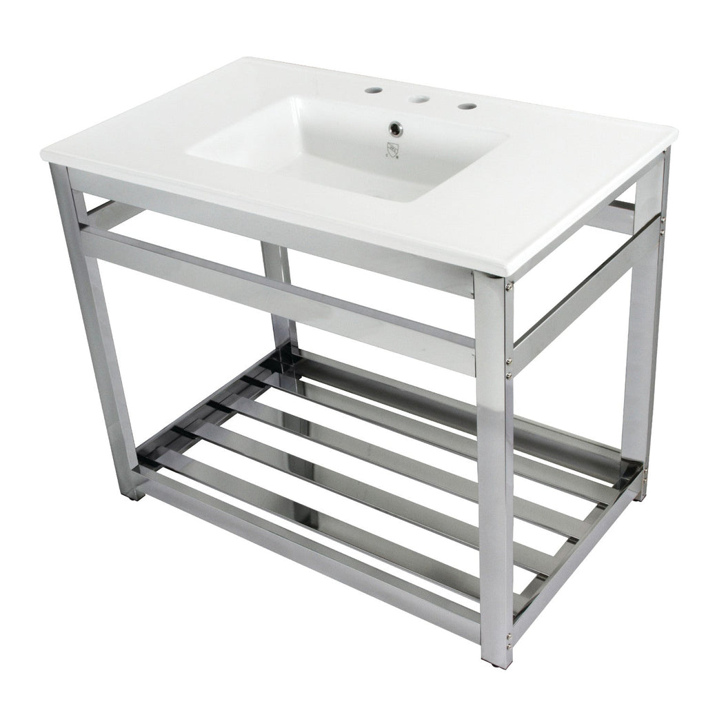 Kingston Brass Quadras lavabo consola — Cromo Pulido