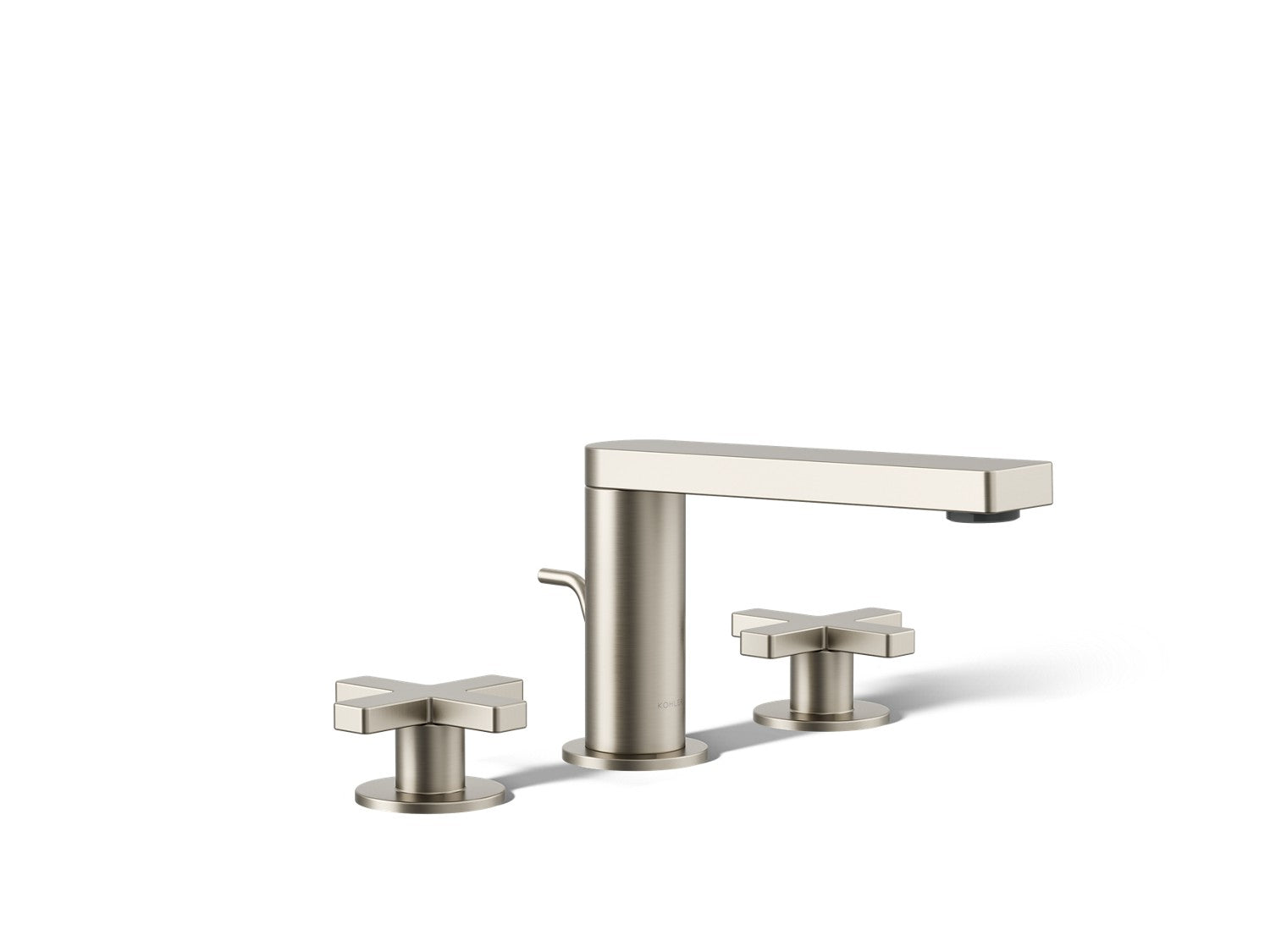 Kohler Composed — Llave de Lavabo Widespread (3 Orificios) con Manijas de Cruz — Níquel Cepillado Vibrant