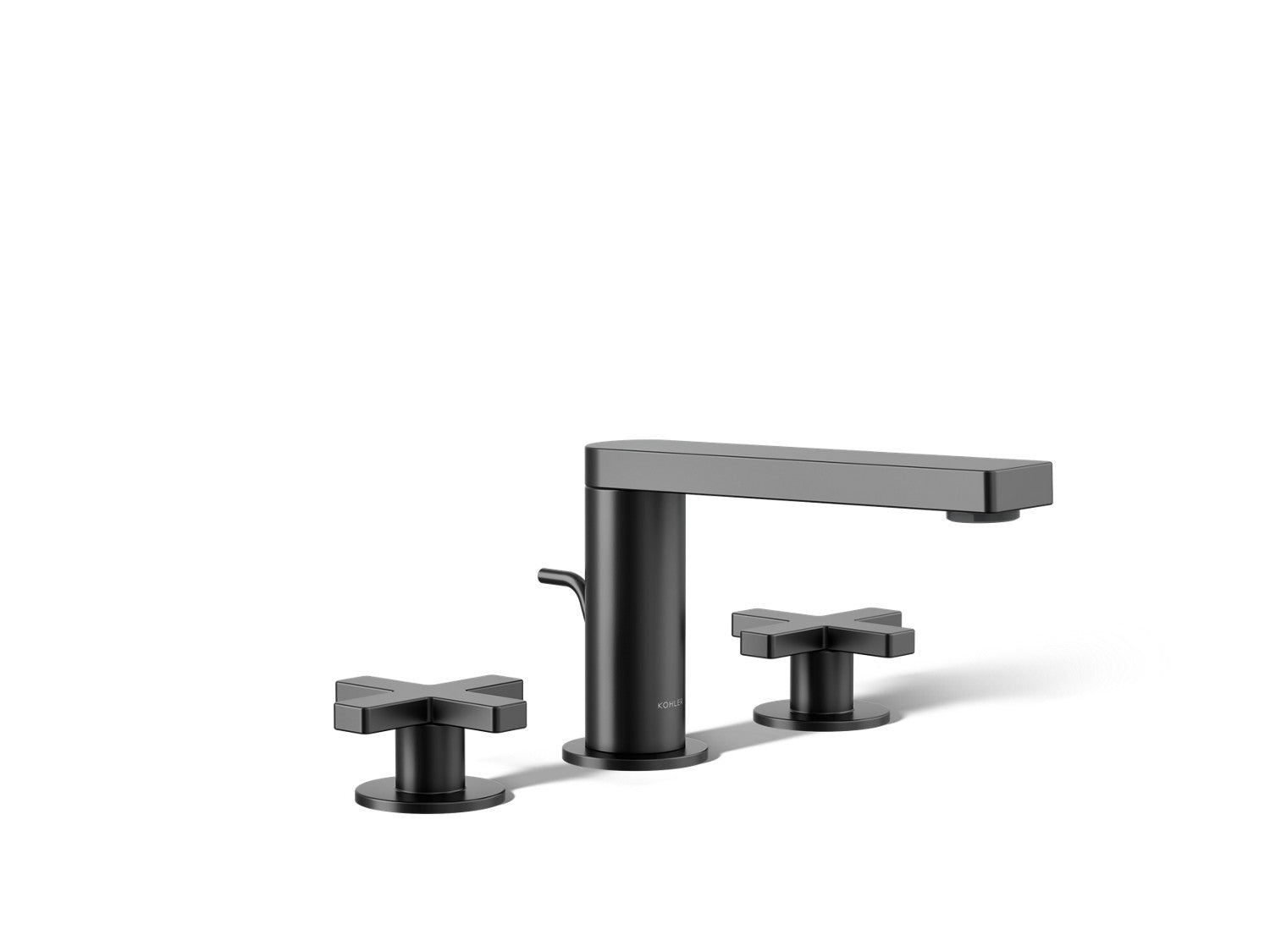 Kohler Composed — Llave de Lavabo Widespread (3 Orificios) con Manijas de Cruz — Negro Mate