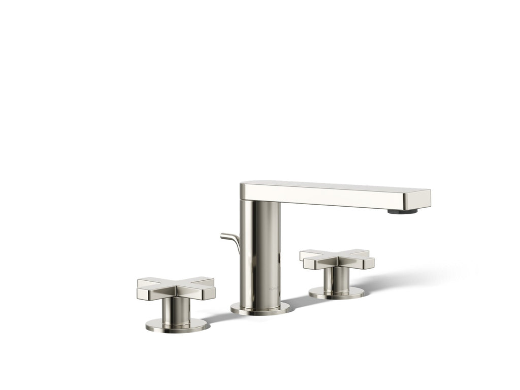 Kohler Composed — Llave de Lavabo Widespread (3 Orificios) con Manijas de Cruz — Níquel Pulido Vibrant
