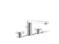 Kohler Composed — Llave de Lavabo Widespread (3 Orificios) con Manijas de Cruz — Cromo Pulido