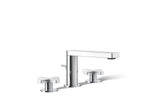 Kohler Composed — Llave de Lavabo Widespread (3 Orificios) con Manijas de Cruz — Cromo Pulido