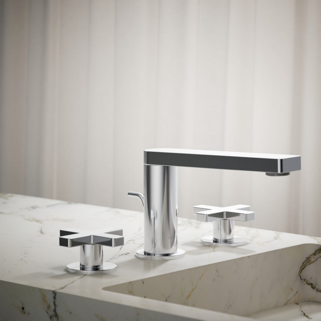 Kohler Composed — Llave de Lavabo Widespread (3 Orificios) con Manijas de Cruz — Ambientación 1