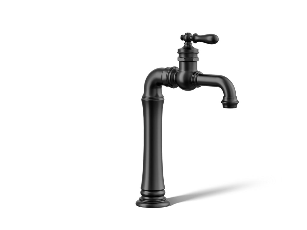 Kohler Artifacts Gentleman's — Llave de Lavabo Monomando Alta con Manija Superior — Negro Mate