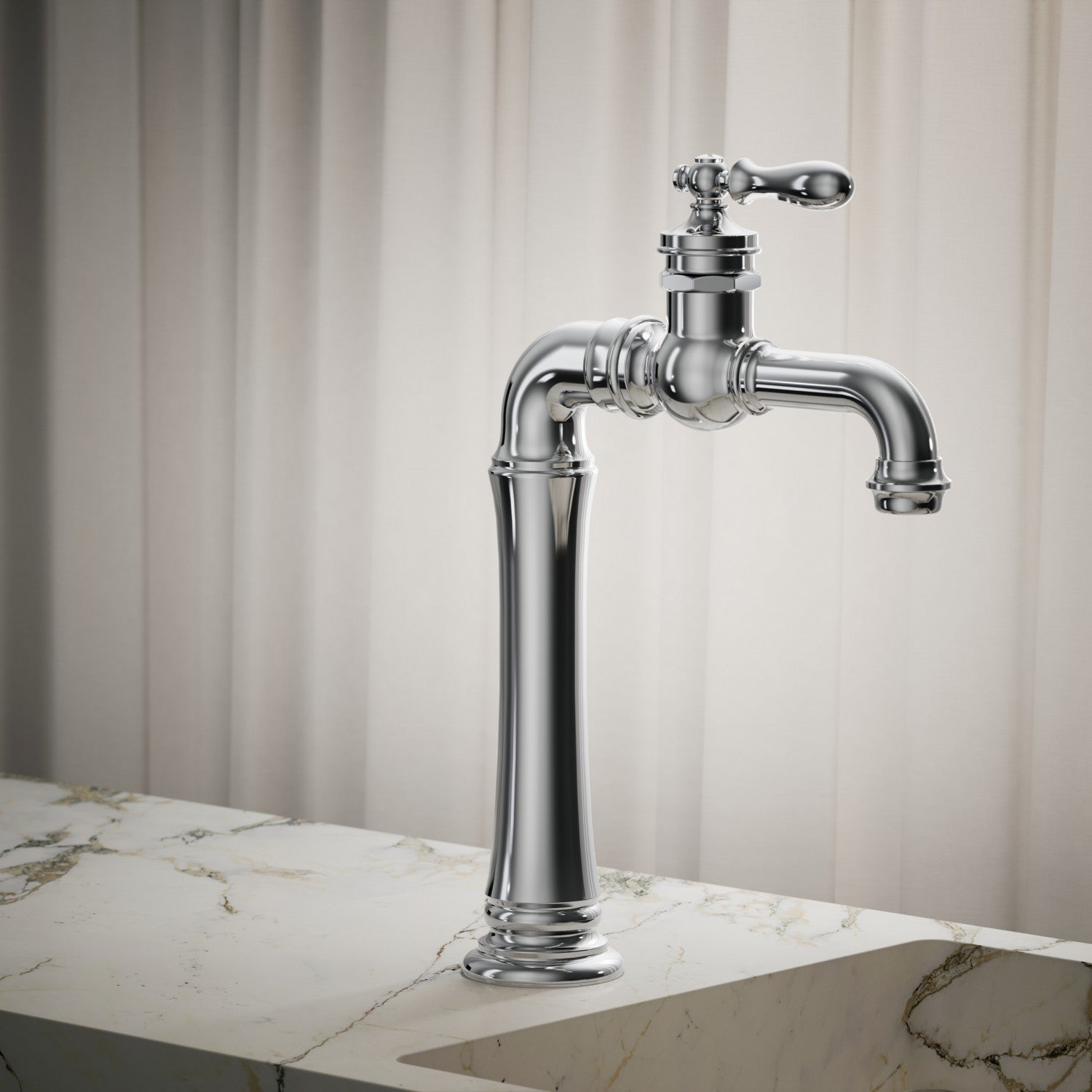 Kohler Artifacts Gentleman's — Llave de Lavabo Monomando Alta con Manija Superior — Ambientación 1