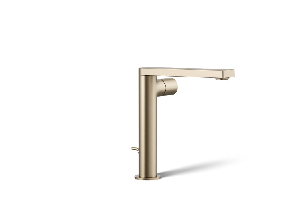 Kohler Composed — Llave de Lavabo Monomando Alta con Manija Cilíndrica — Bronce Cepillado Vibrant