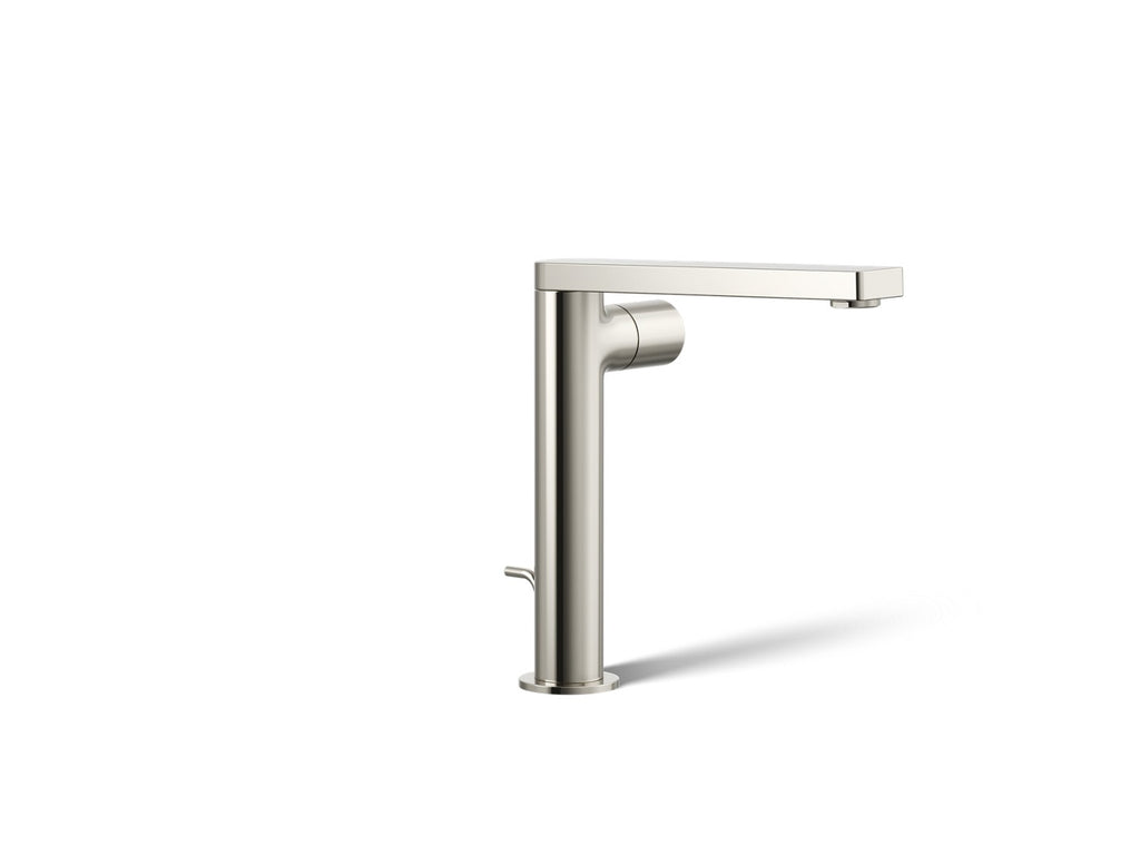 Kohler Composed — Llave de Lavabo Monomando Alta con Manija Cilíndrica — Níquel Pulido Vibrant