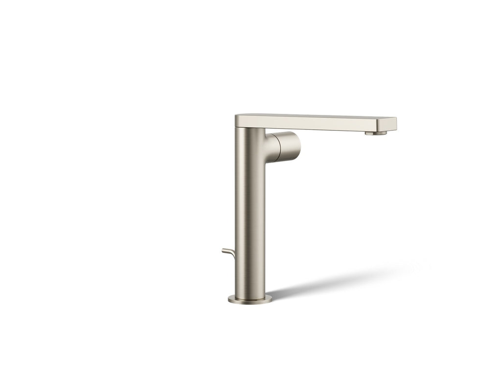 Kohler Composed — Llave de Lavabo Monomando Alta con Manija Cilíndrica — Níquel Cepillado Vibrant