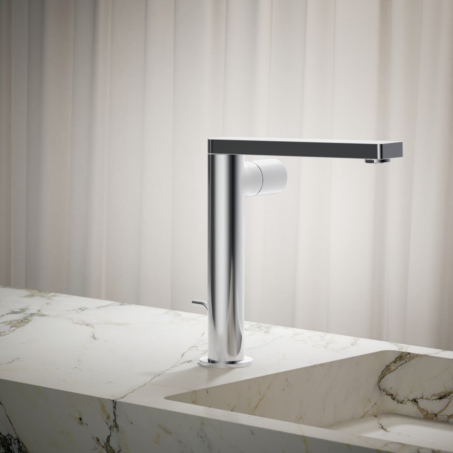 Kohler Composed — Llave de Lavabo Monomando Alta con Manija Cilíndrica — Ambientación 1