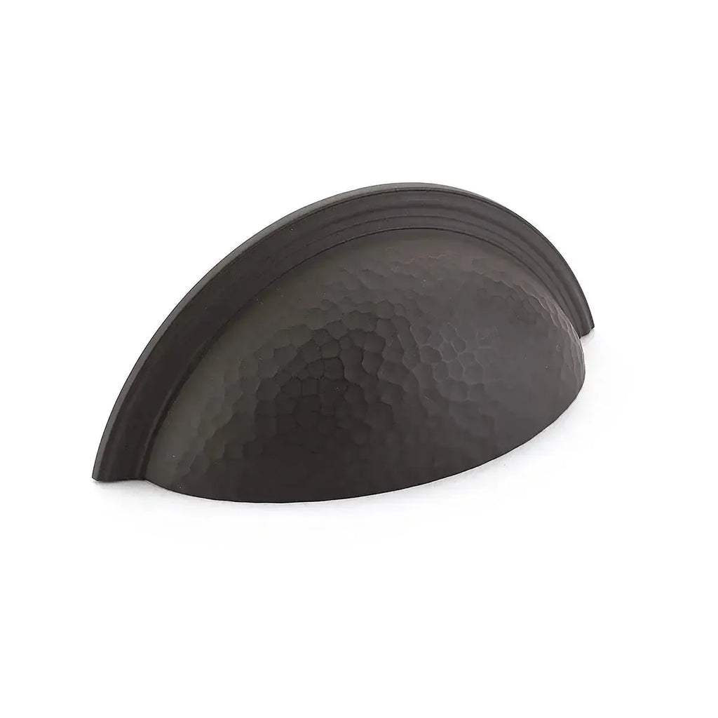 Schaub Jaladera Atherton Cup Plain Edges Martillada, 3" cc — Bronce Aceitado