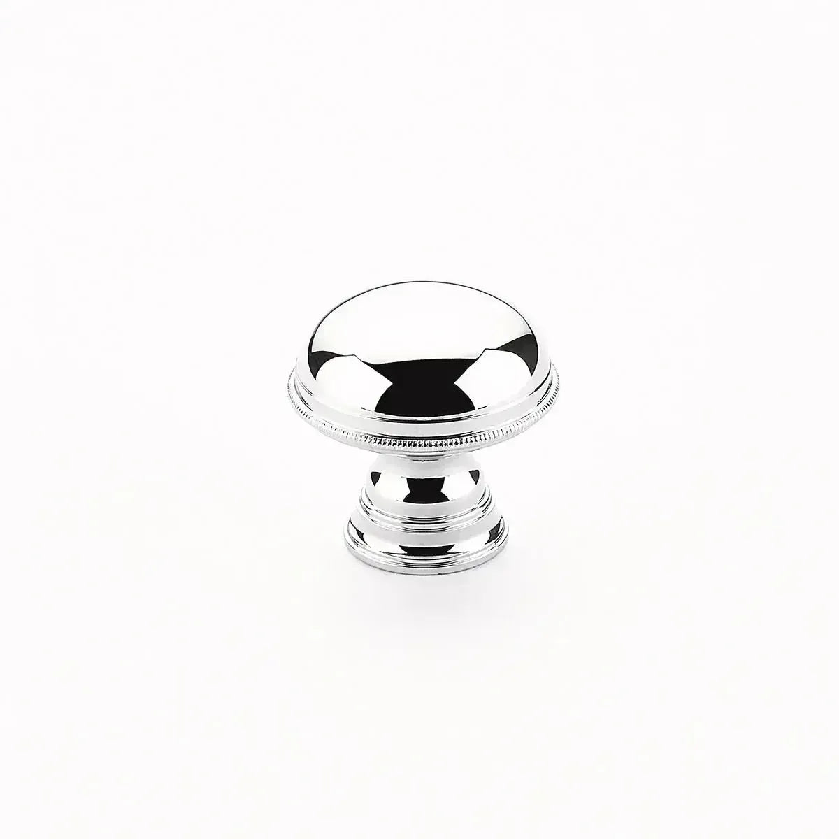 Schaub Perilla Atherton Plain Edges Moleteada, 1-1/4" — Cromo Pulido