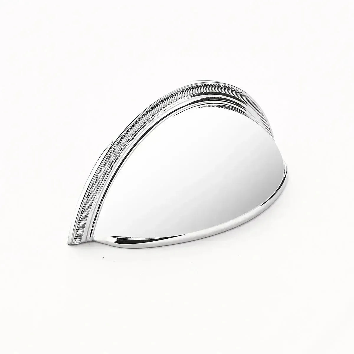 Schaub Jaladera Atherton Cup Plain Edges Moleteada, 3" cc — Cromo Pulido