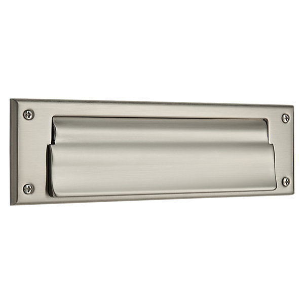 Baldwin Hardware Placa de Buzón 0015 — Níquel satinado Lifetime