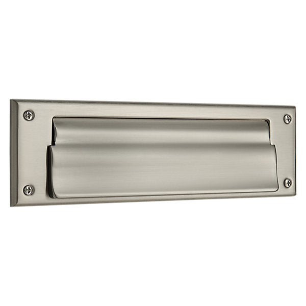 Baldwin Hardware Placa de Buzón 0017 — Níquel satinado Lifetime