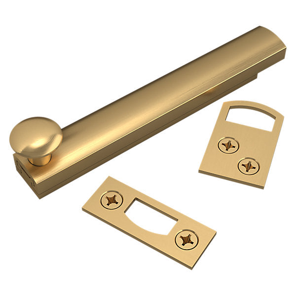 Baldwin Hardware Pasador de Superficie 4 0322 — Latón satinado Lifetime