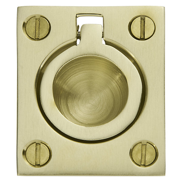 Baldwin Hardware Jaladera de Anillo Empotrada 0392 — Latón satinado Lifetime