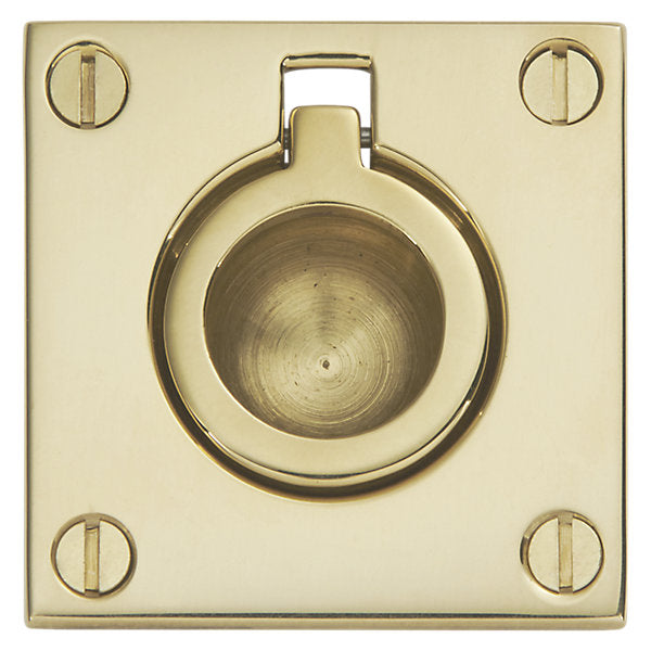 Baldwin Hardware Jaladera de Anillo Empotrada 0393 — Latón sin laca
