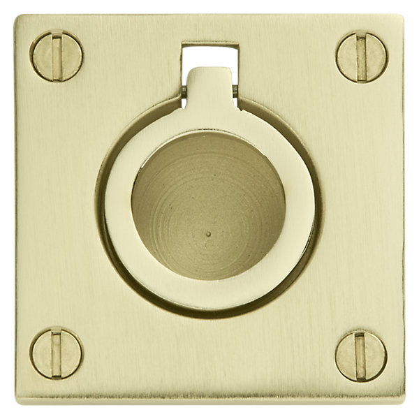 Baldwin Hardware Jaladera de Anillo Empotrada 0393 — Latón satinado Lifetime