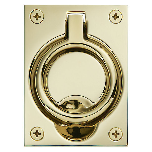 Baldwin Hardware Jaladera de Anillo Empotrada 0395 — Latón pulido Lifetime (PVD)