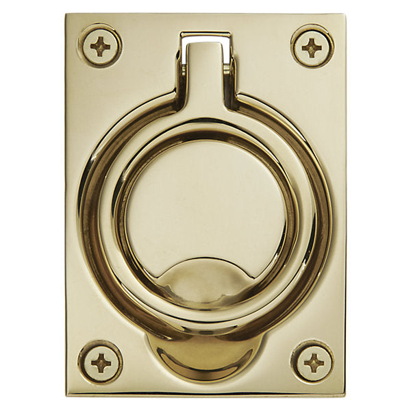 Baldwin Hardware Jaladera de Anillo Empotrada 0395 — Latón sin laca