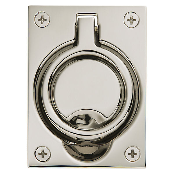 Baldwin Hardware Jaladera de Anillo Empotrada 0395 — Níquel pulido Lifetime