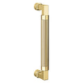 Baldwin Hardware Jaladera de Puerta 8IN Knurled 2580 — Latón pulido Lifetime (PVD)