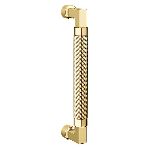 Baldwin Hardware Jaladera de Puerta 8IN Knurled 2580 — Latón sin laca
