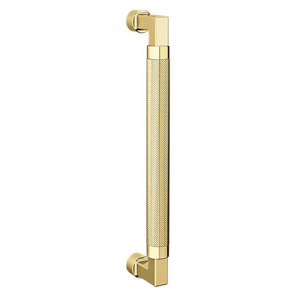 Baldwin Hardware Jaladera de Puerta 10IN Knurled 2582 — Latón pulido Lifetime (PVD)