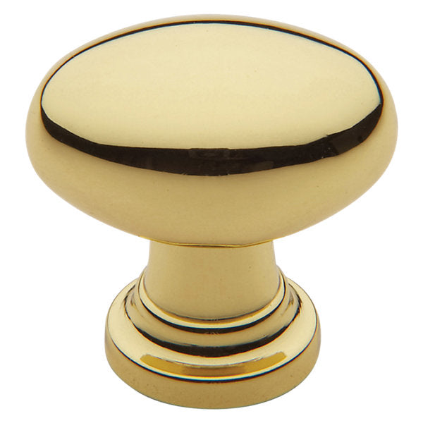 Baldwin Hardware Oval Perilla de Gabinete 1.125X0.75" Dia 4910 — Latón sin laca