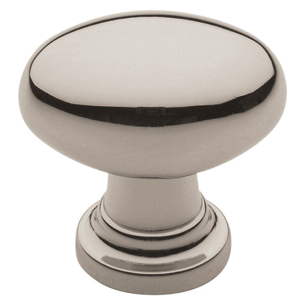 Baldwin Hardware Oval Perilla de Gabinete 1.125X0.75" Dia 4910 — Níquel pulido Lifetime
