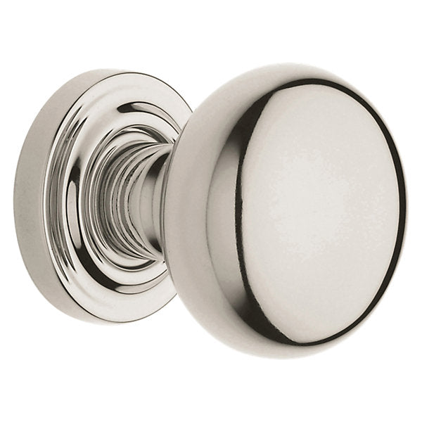 Baldwin Hardware Perilla 5000 con Roseta 5048 — Níquel pulido Lifetime — Dummy completo