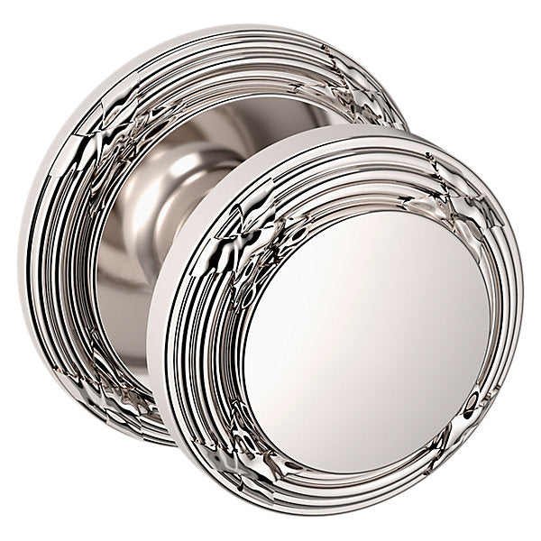 Baldwin Hardware Perilla 5013 con Roseta 5021 — Níquel pulido Lifetime — Paso