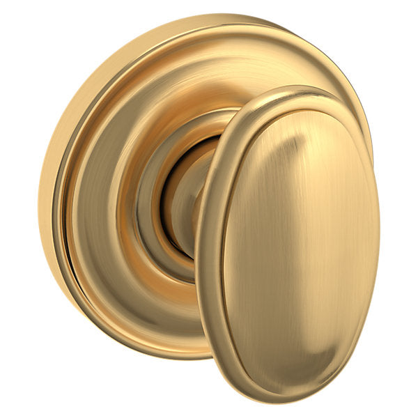 Baldwin Hardware Perilla 5057 con Roseta 5048 — Latón satinado Lifetime — Paso