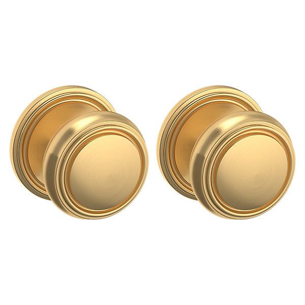 Baldwin Hardware Perilla 5069 con Roseta 5076 — Latón satinado Lifetime — Dummy completo