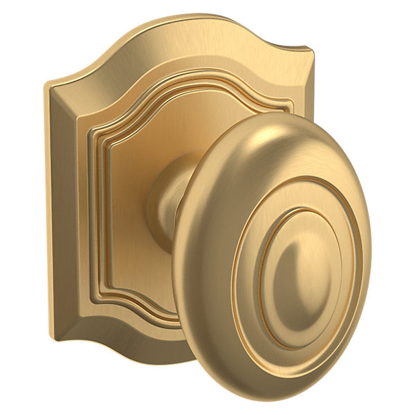 Baldwin Hardware Perilla 5077 Bethpage con Roseta R027 — Latón vintage — Paso