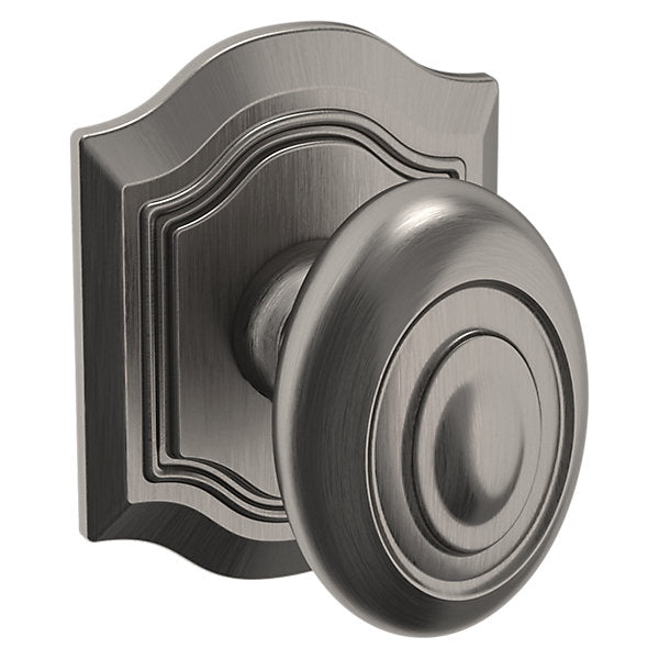 Baldwin Hardware Perilla 5077 Bethpage con Roseta R027 — Níquel grafito Lifetime — Paso