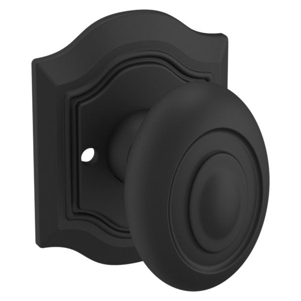 Baldwin Hardware Perilla 5077 Bethpage con Roseta R027 — Negro satinado — Privacidad