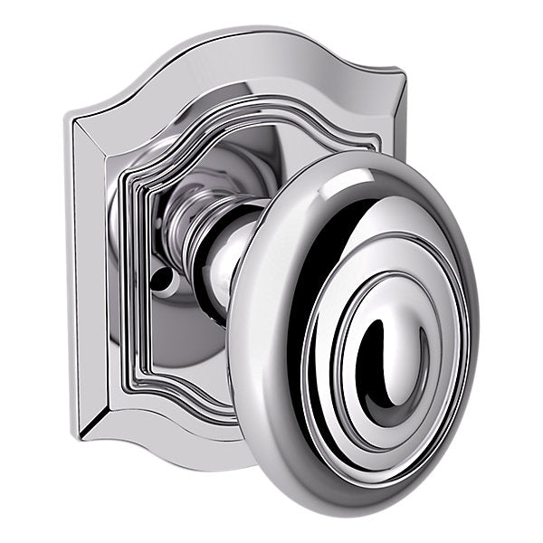 Baldwin Hardware Perilla 5077 Bethpage con Roseta R027 — Cromo pulido — Privacidad